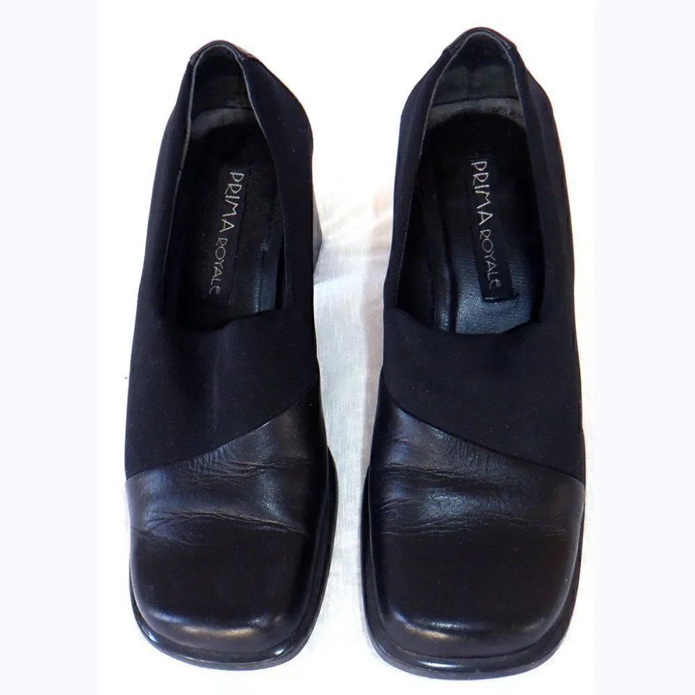 PrimaRoyale Black Chunky square heels